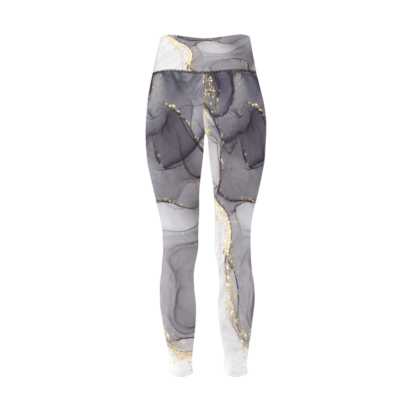 Grey Marble Women's High-Waisted Leggings