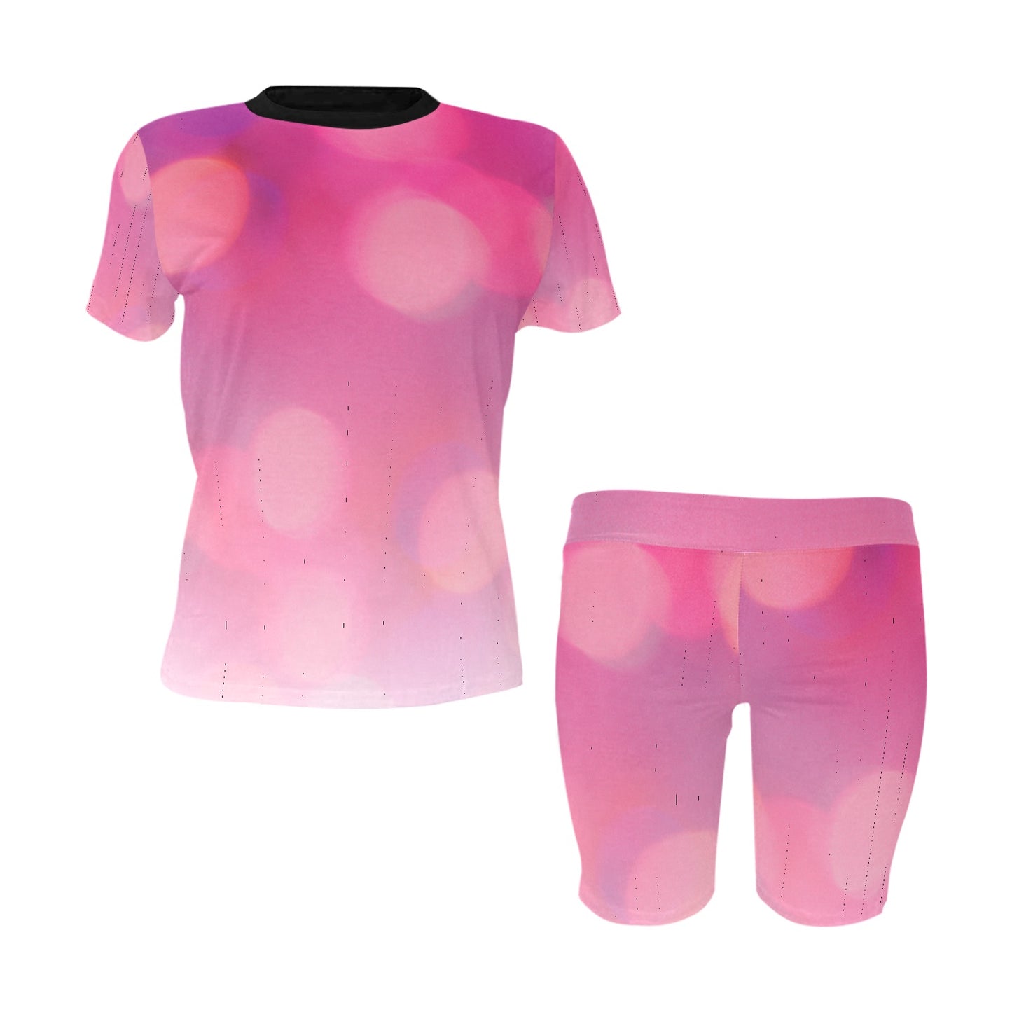 Pink Circles Women's Short Set