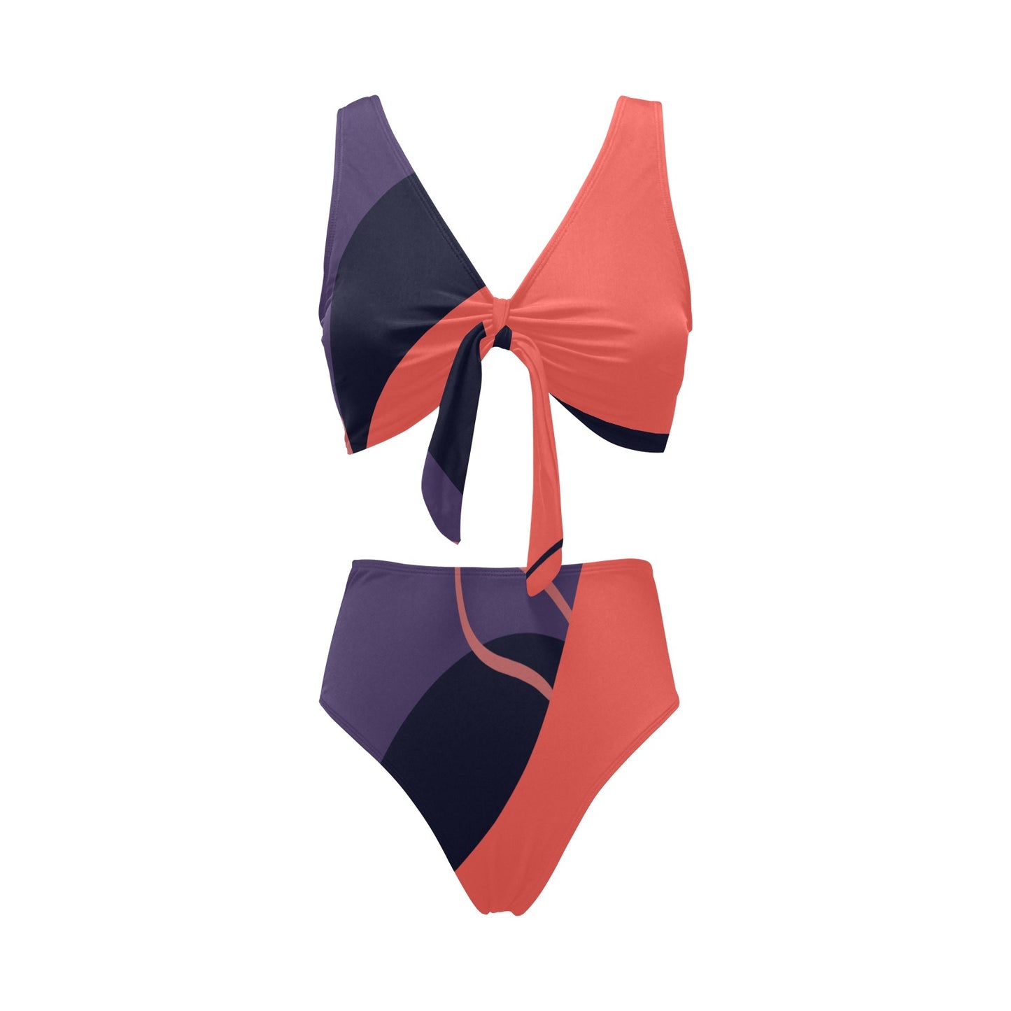 Orange You Chest Bow Tie Bikini Swimsuit