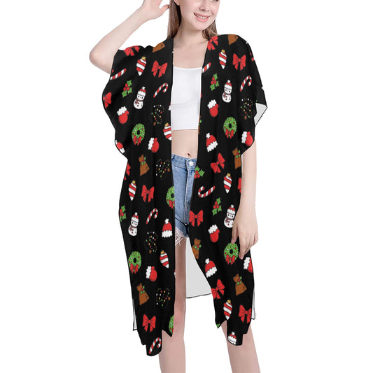 Christmas Time Chiffon Cover Up