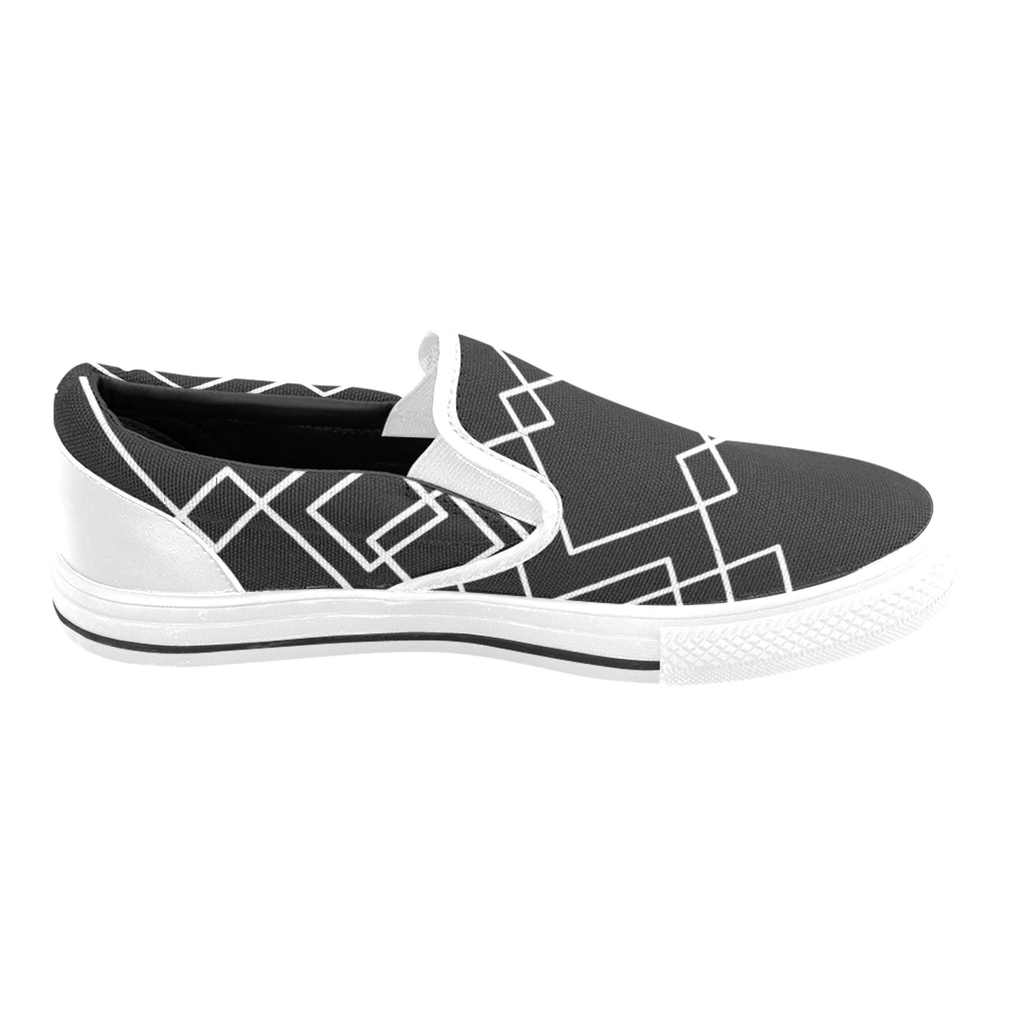 Black Squared Slip-on Shoes -Kid