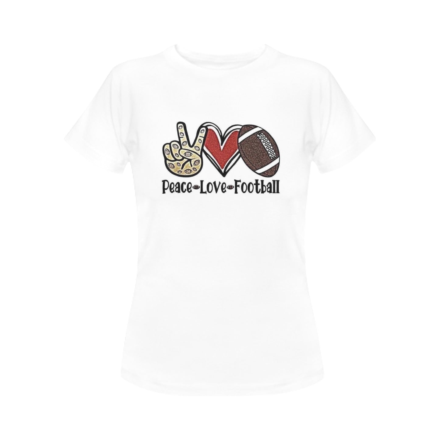 Peace, Love, Football Women's T-Shirt