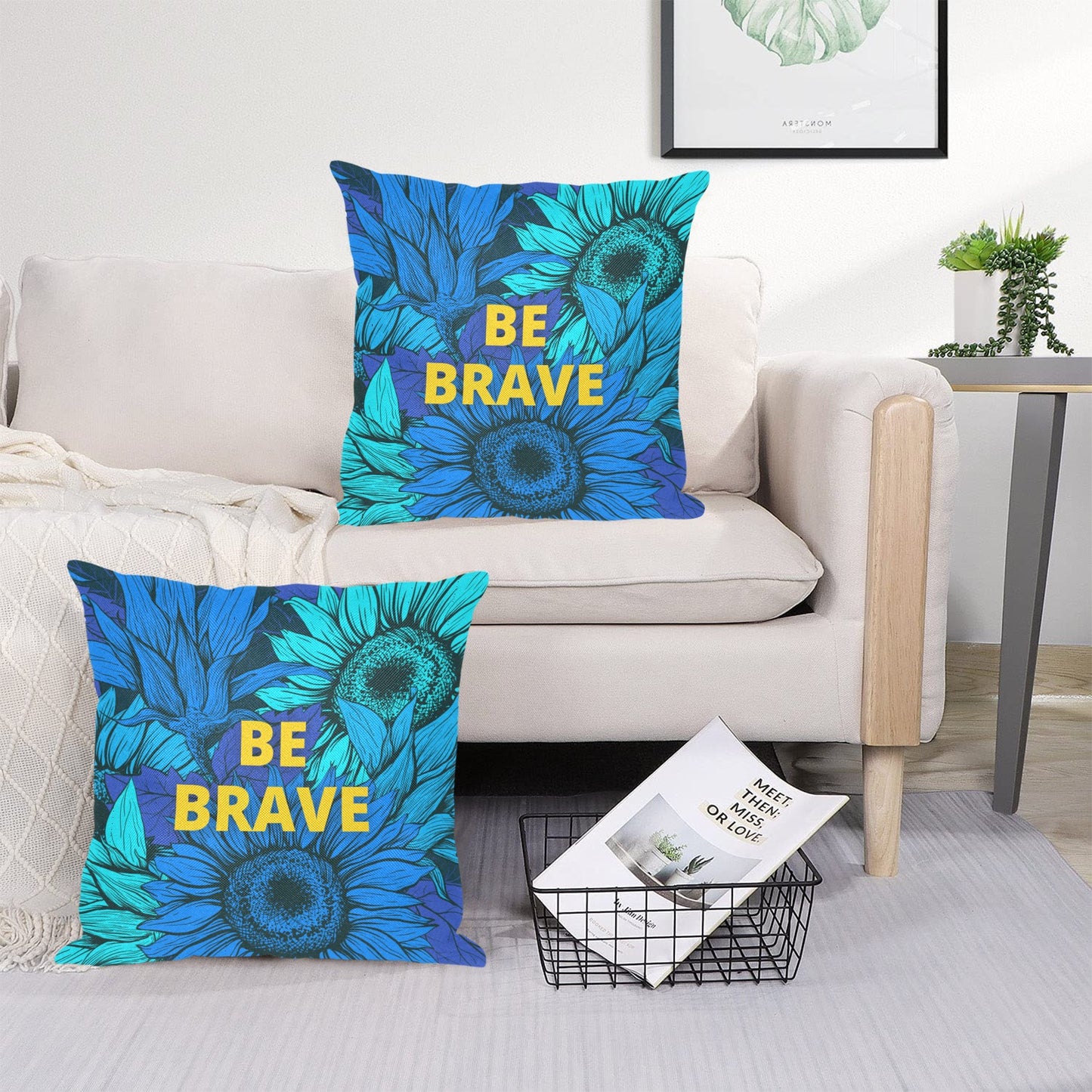 Be Brave Linen Zippered Pillowcase 18"x18" (Pack of 2)