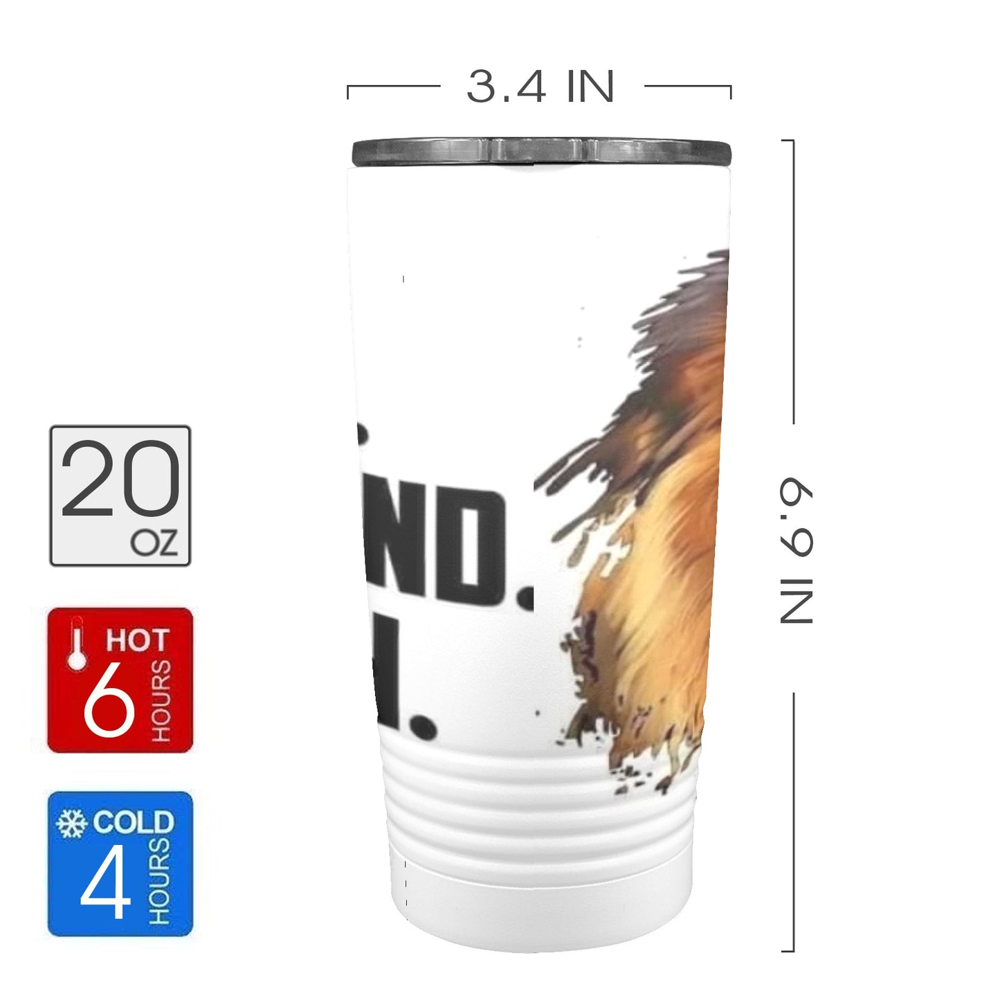 Dad the King 20oz Insulated Stainless Steel Mobile Tumbler