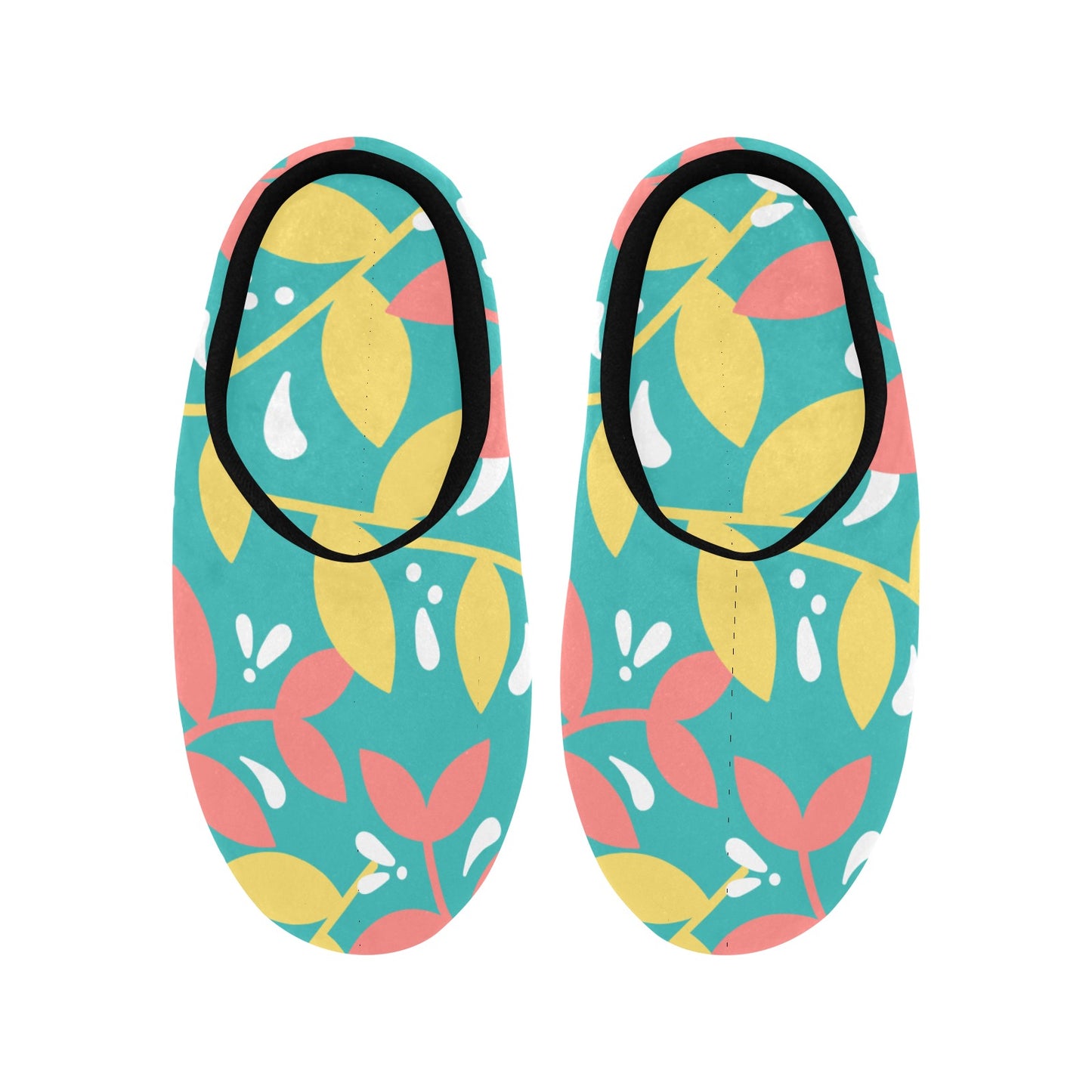 Teal Flow Women's Non-Slip Cotton Slippers