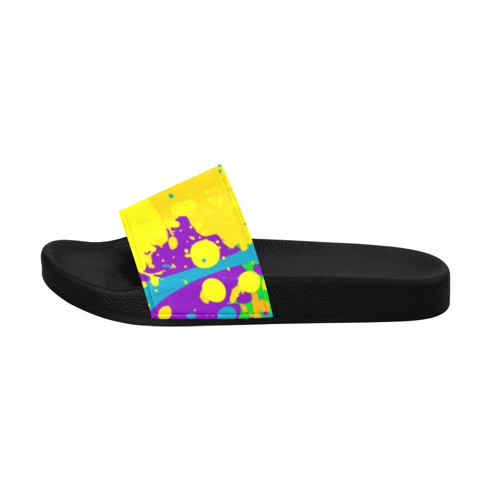 Yellow Splatter Women's Slides