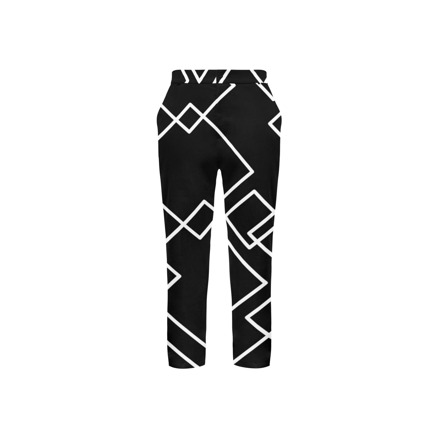 Black Squared Men's Casual Trousers