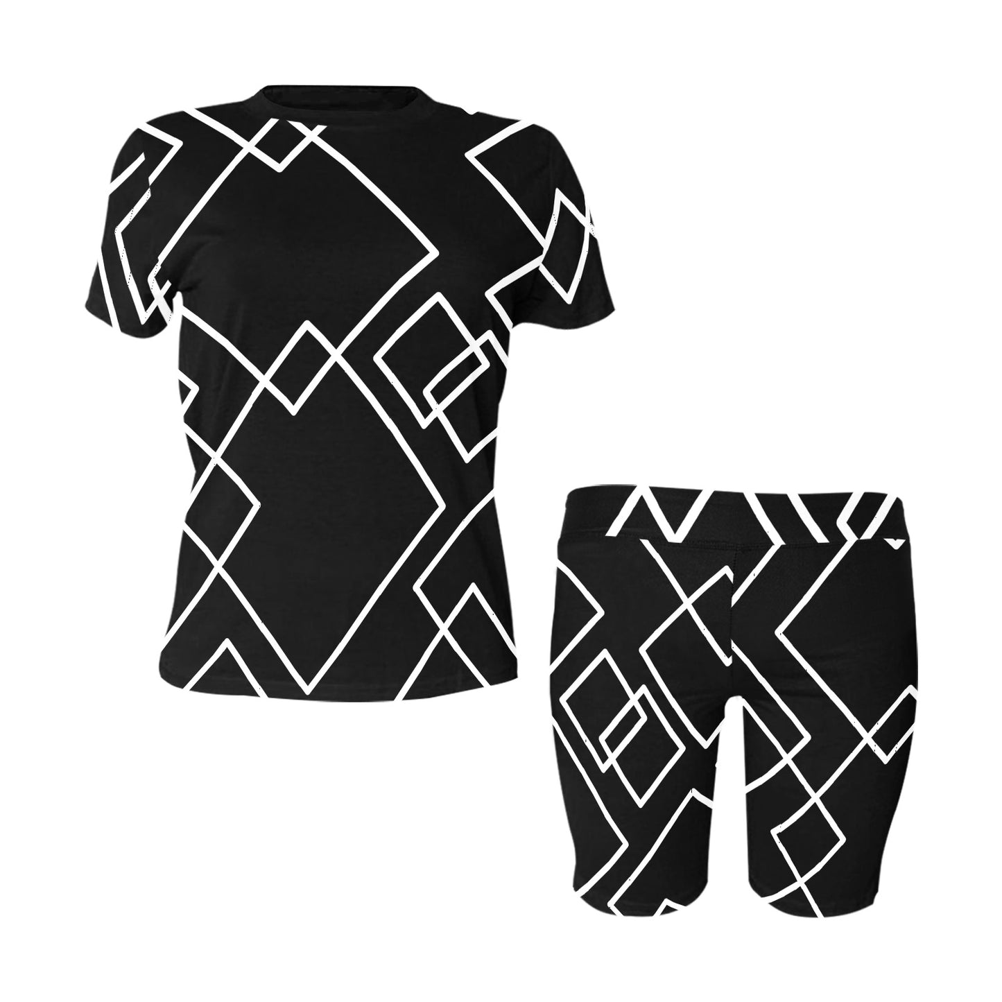 Black Squared Women's Short Set