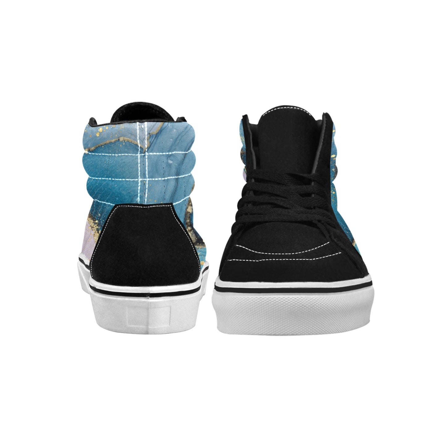 Blue Marble Men's High Top Skateboarding Shoes