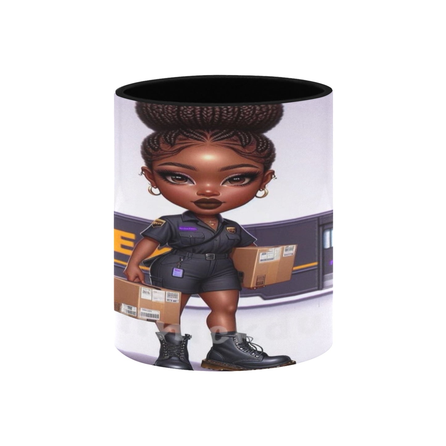 FedEx Worker Girl Custom Inner Color Mug (11oz)