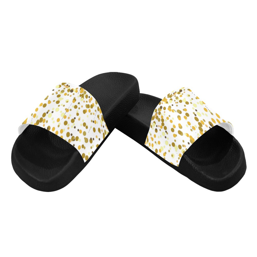 Gold Confetti Men's Slides