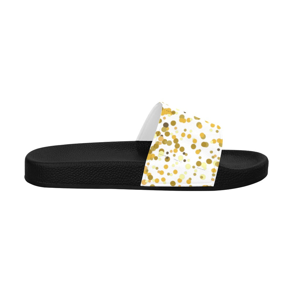 Gold Confetti Men's Slides