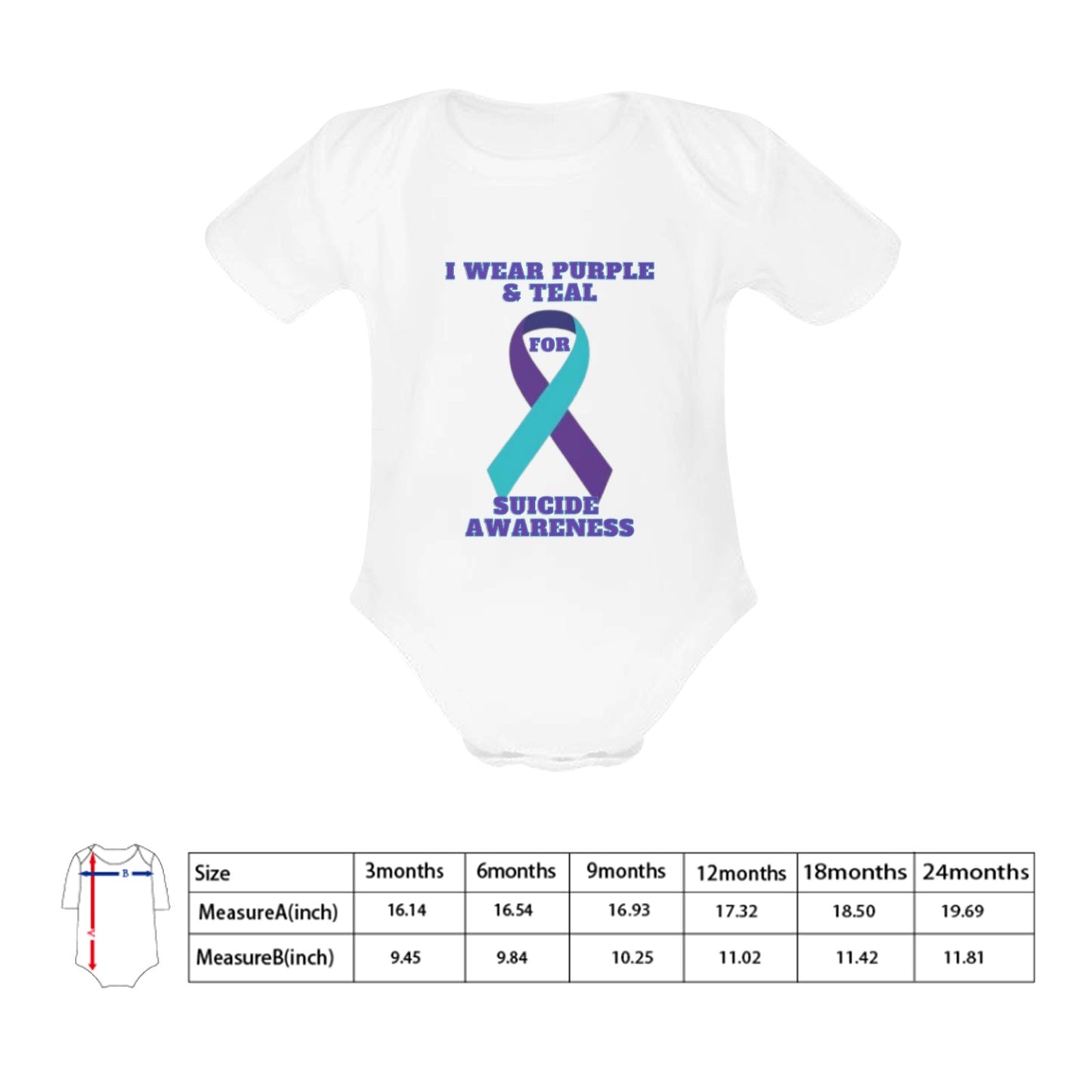 AWARENESS - Suicide Awareness Baby Short Sleeve Onesie