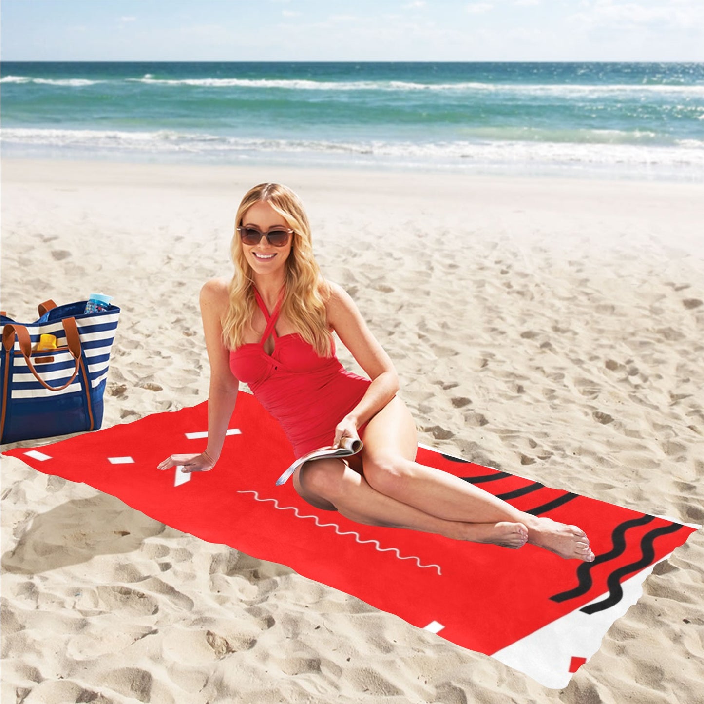 Red Got It Good Beach Towel 32"x 71"