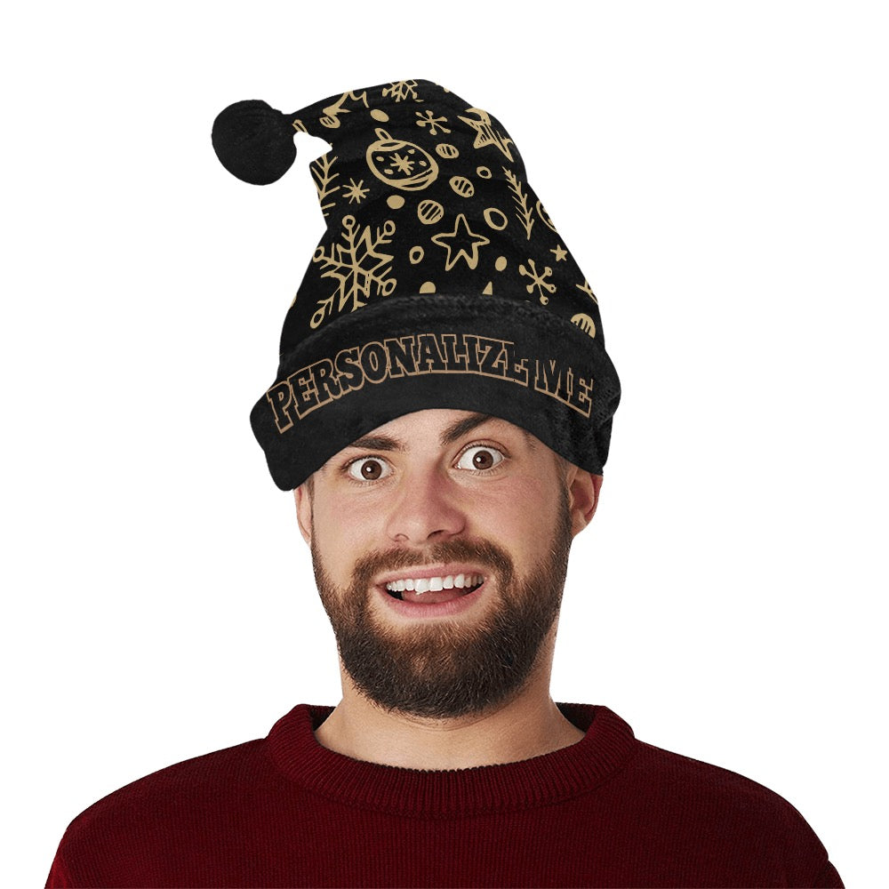 Gold Ornaments Christmas Santa Hat