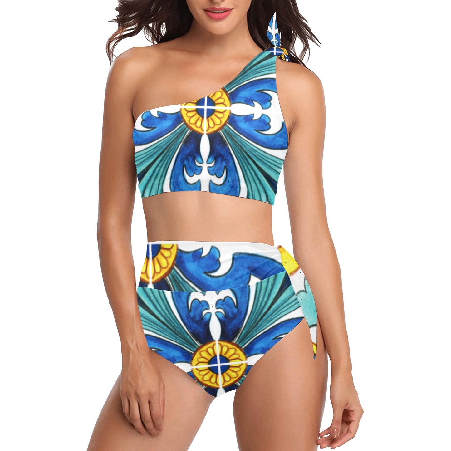 Mediterranean One Shoulder Bikini Set