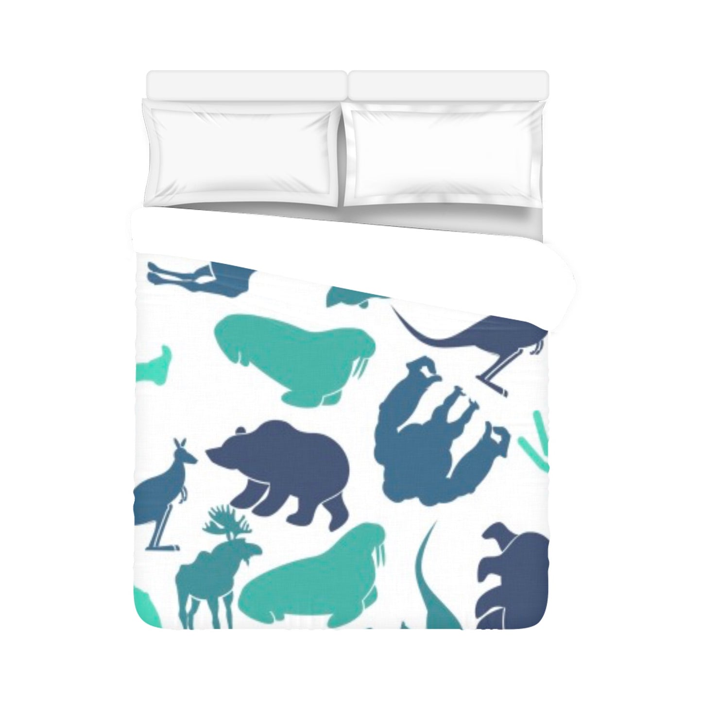 Blue Animals Duvet Cover 86"x70"