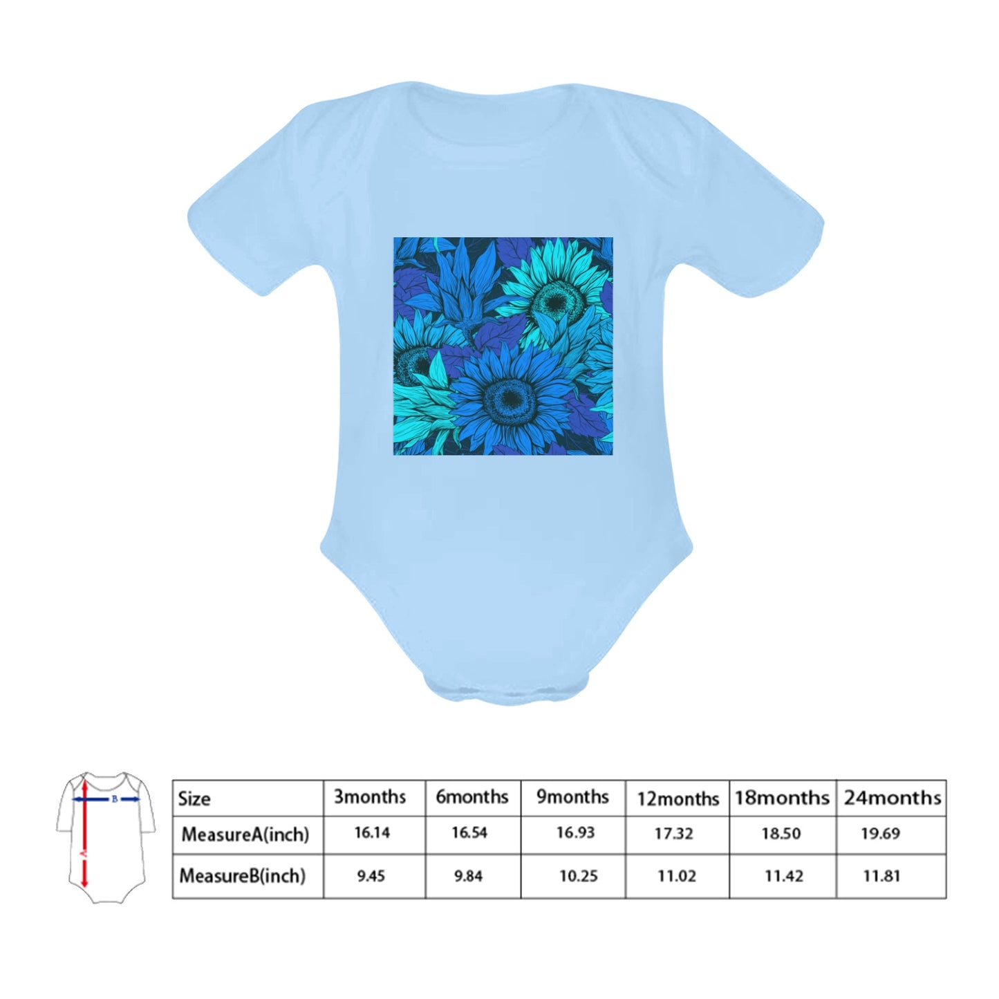 Blue Flow Baby Onesie