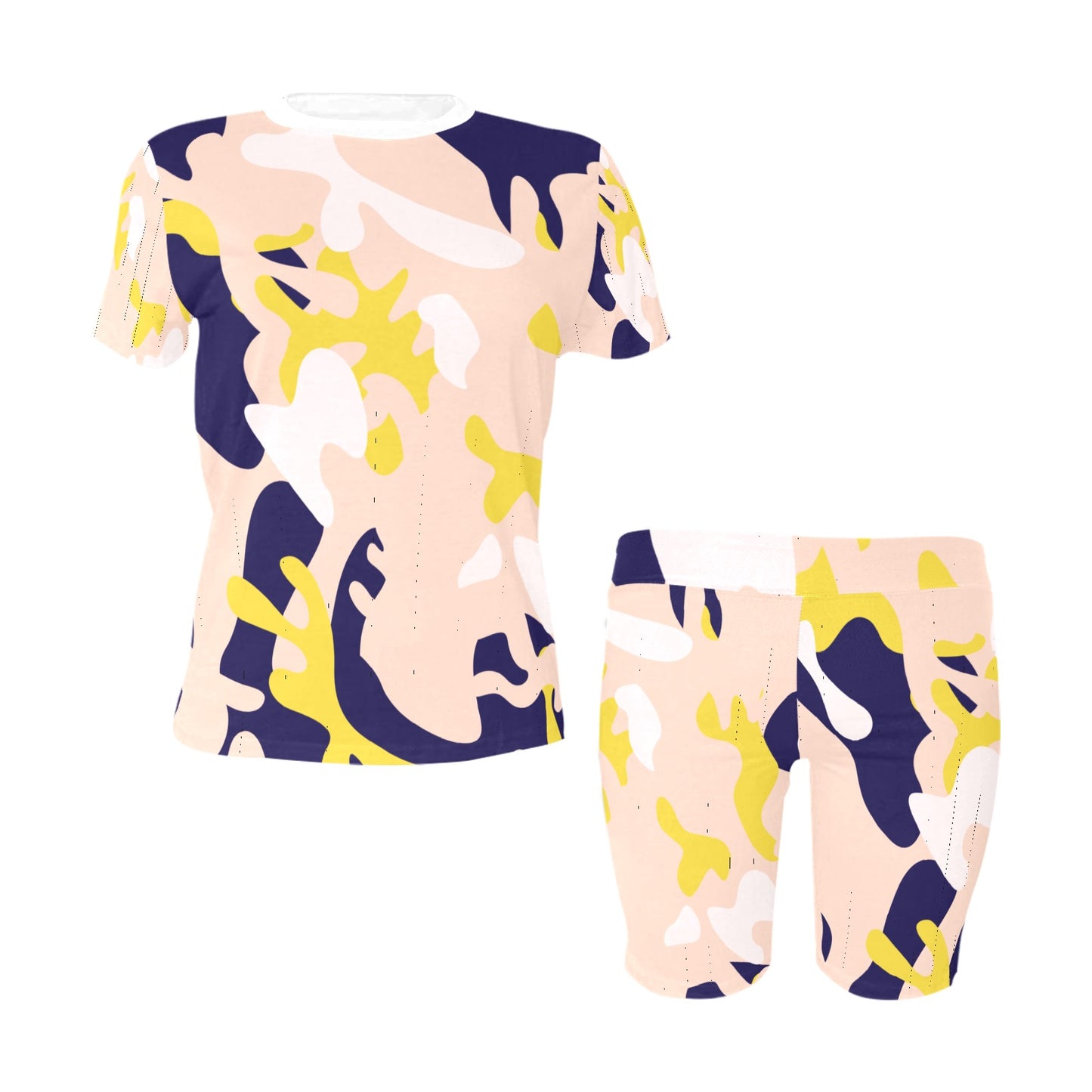 Pink Camouflage Women's Short Set