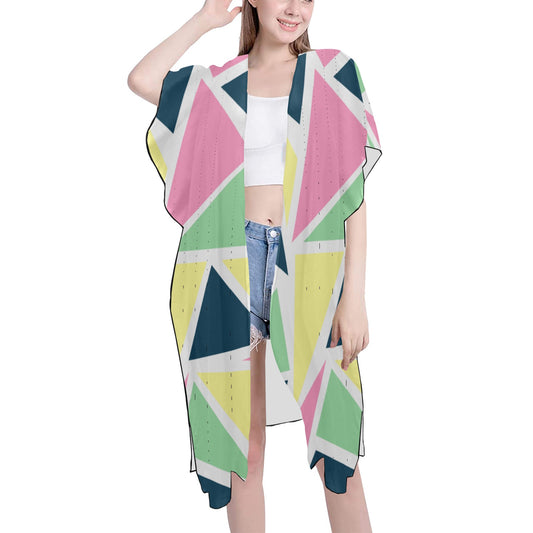 Colored Angles Chiffon Cover Up