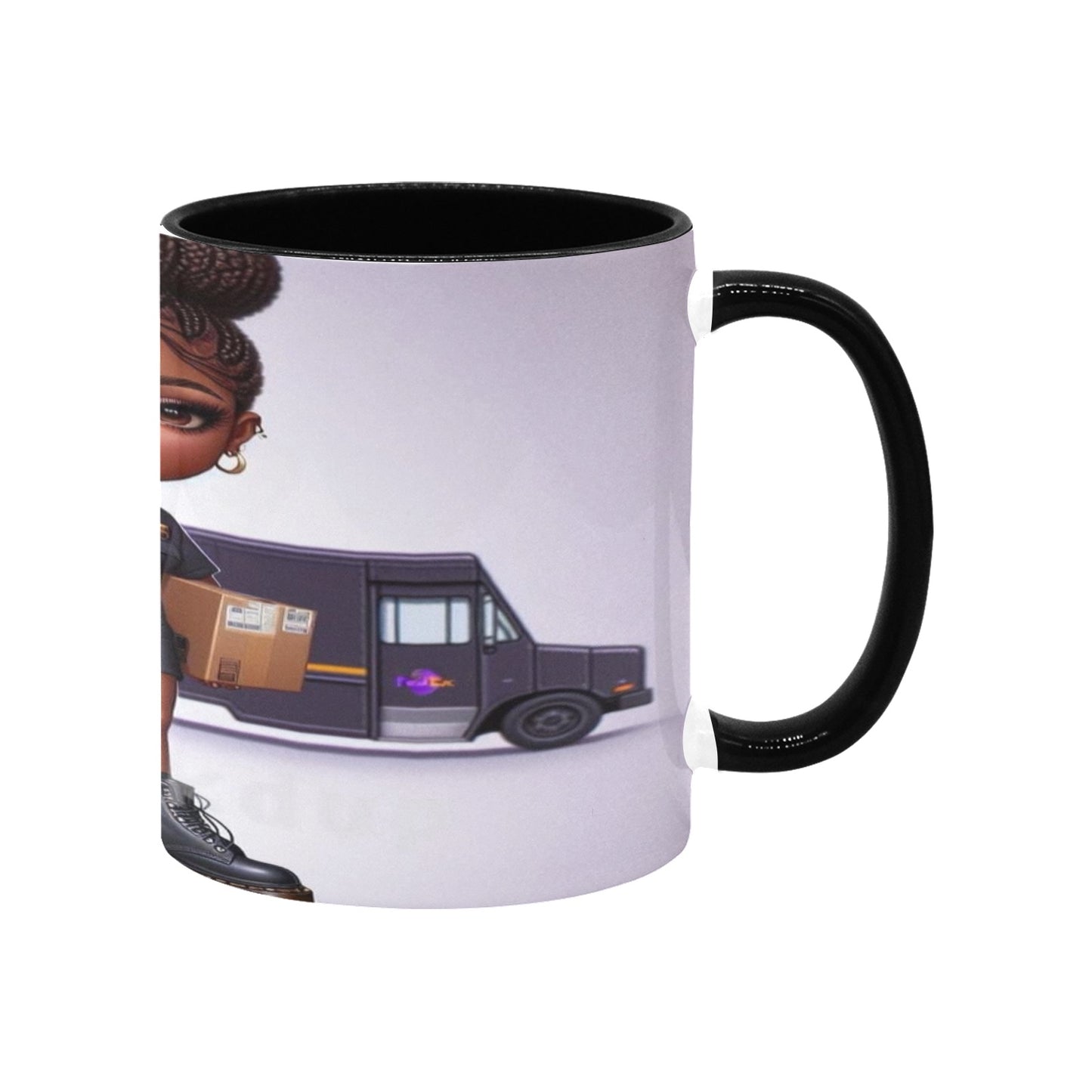 FedEx Worker Girl Custom Inner Color Mug (11oz)