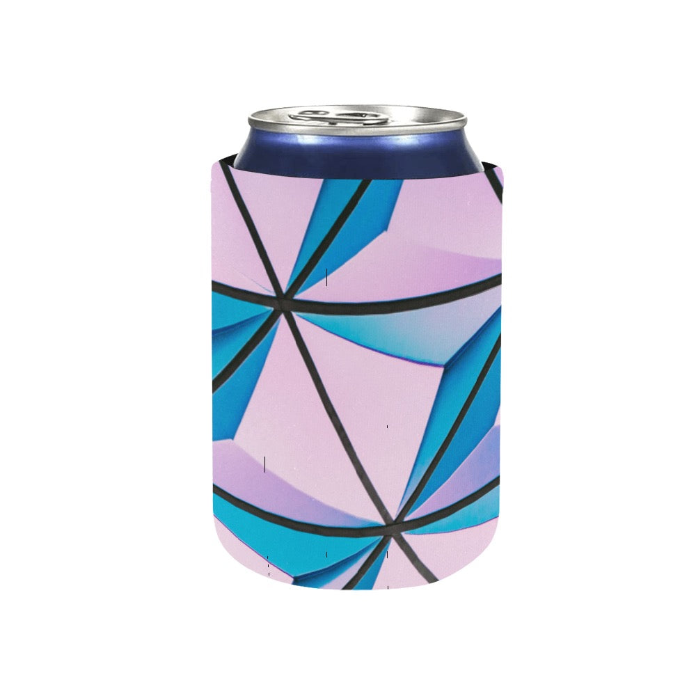 Pink Abstract Neoprene Can Cooler