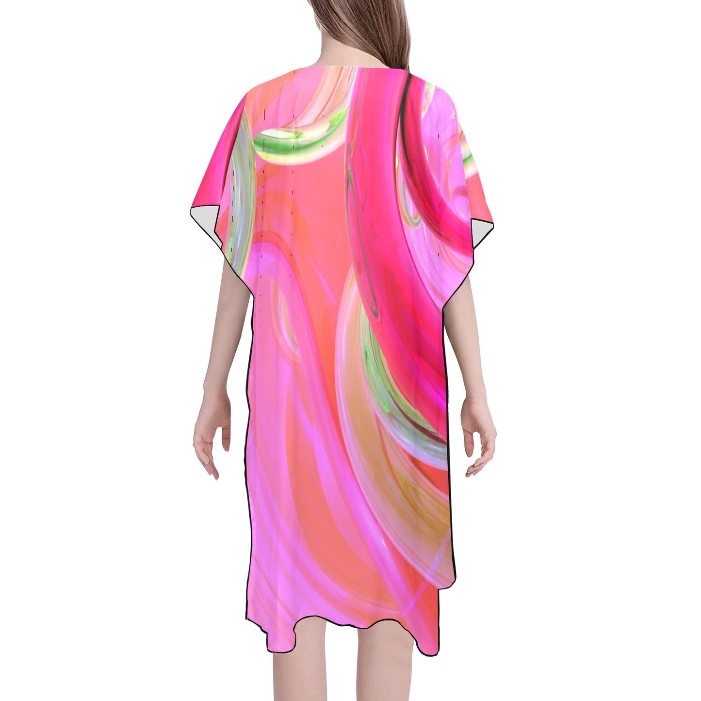 Pink Swirl Chiffon Cover Up