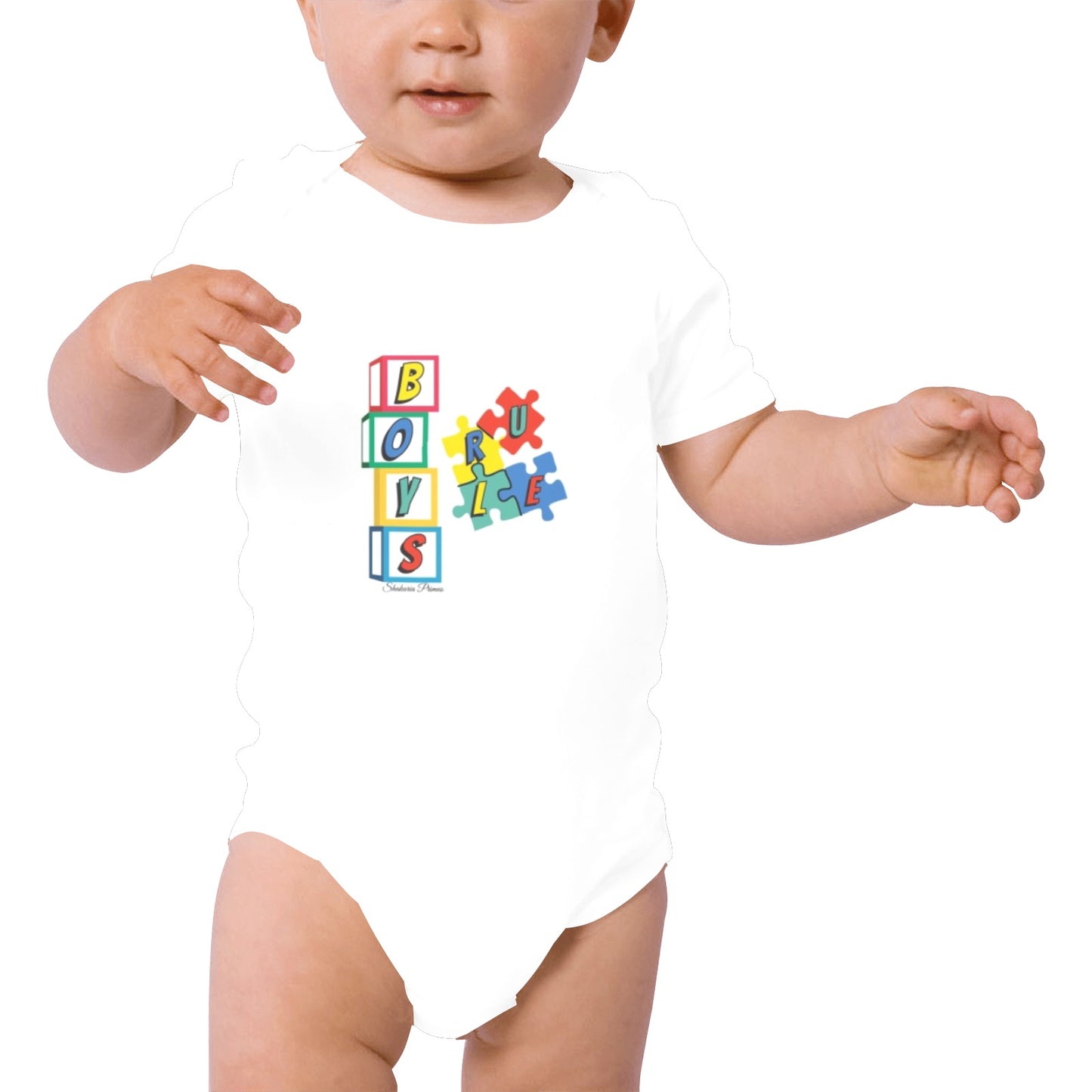 Boys Rule Baby Onesie