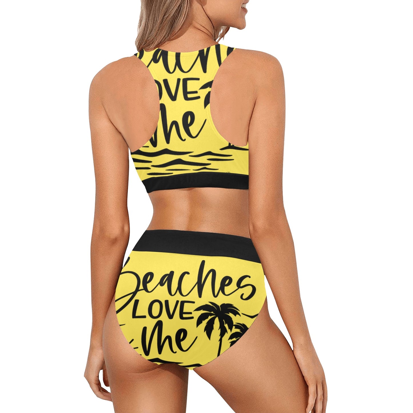 Beaches Love Me Crop Top Bikini Set