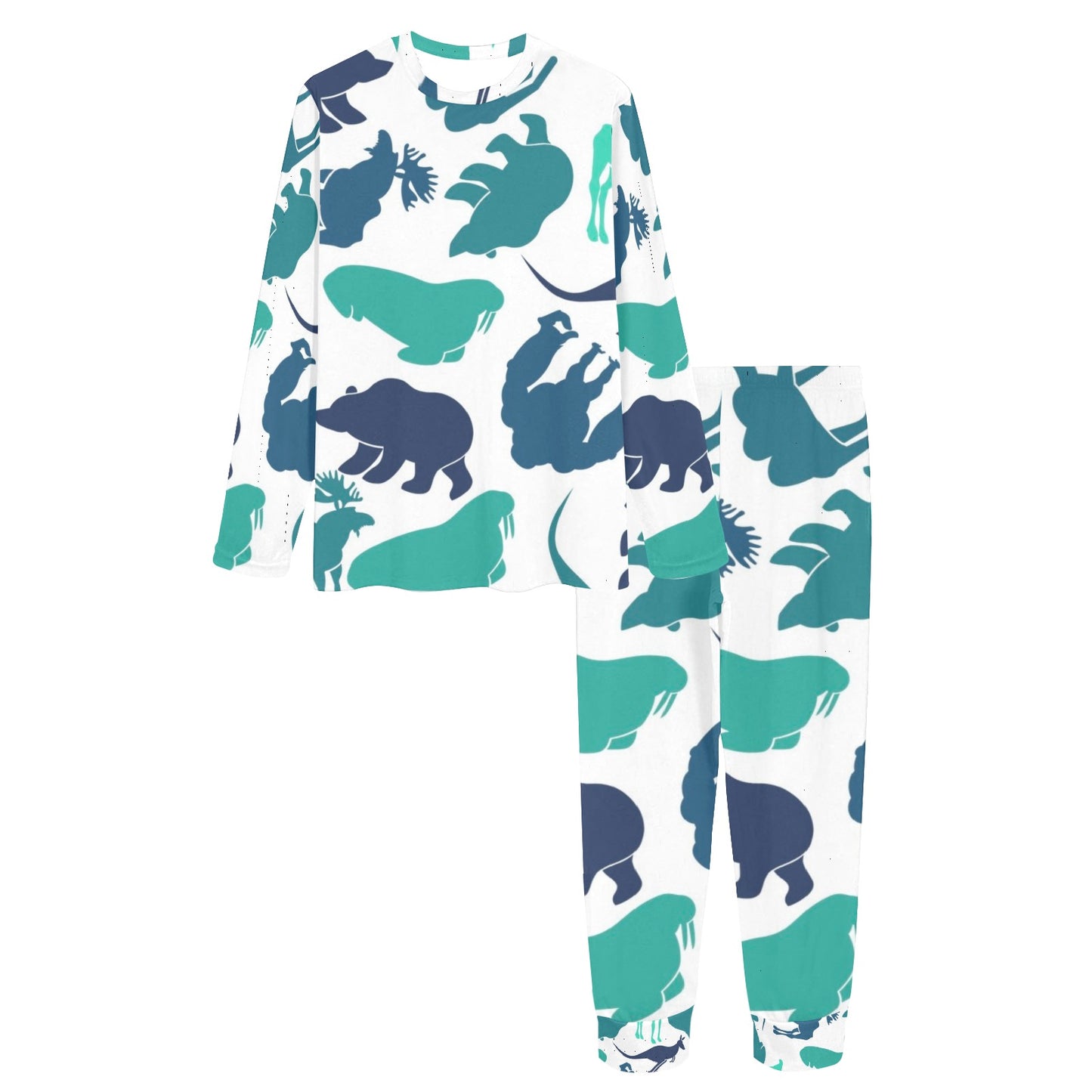 Blue Animals Women's Pajama Set