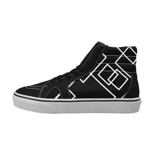 Black Squared Men's High Top Shoes