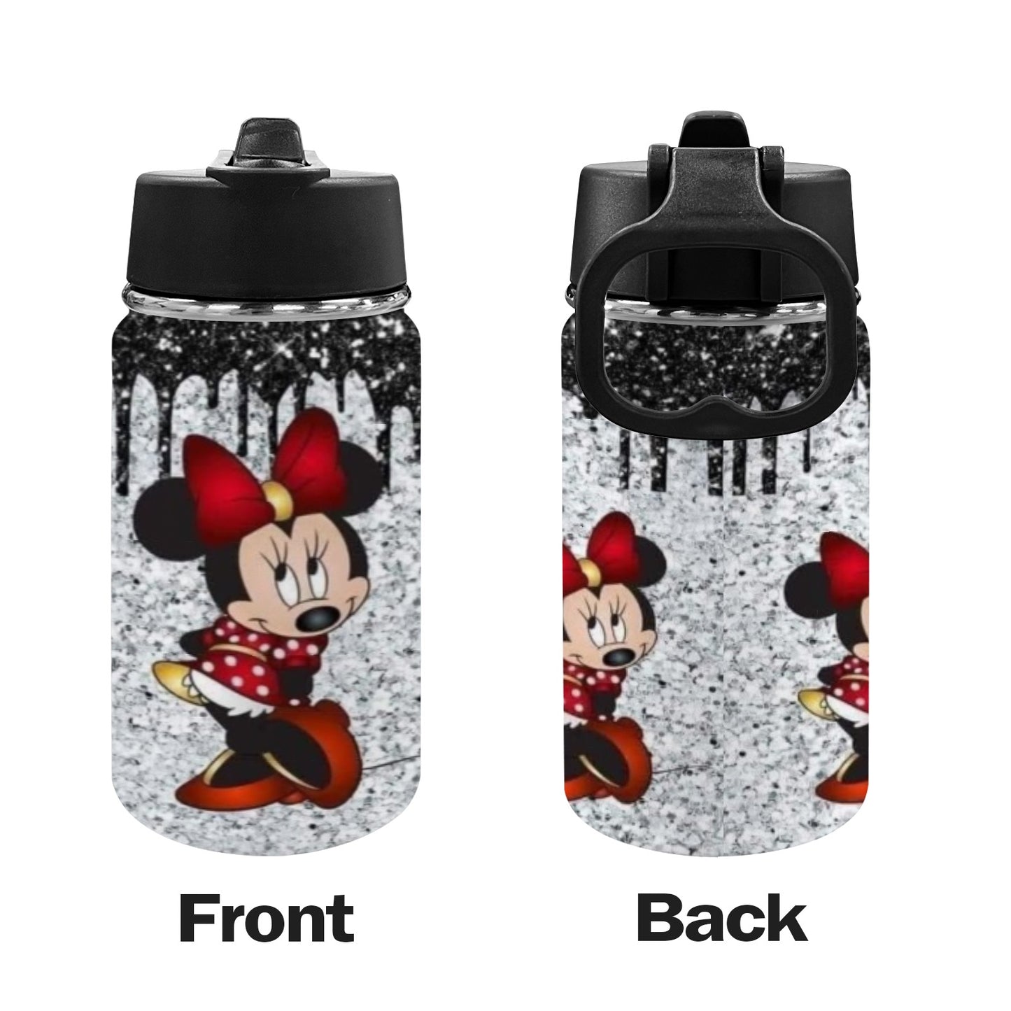 Mickey Valentine’s Day Kids Water Bottle with Straw Lid (12 oz)