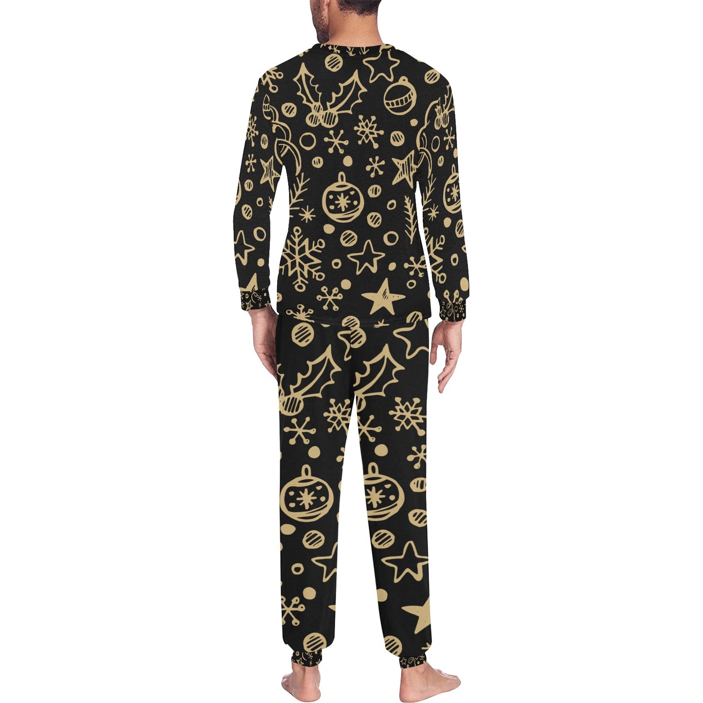 Gold Ornaments Christmas Men's Pajama Set