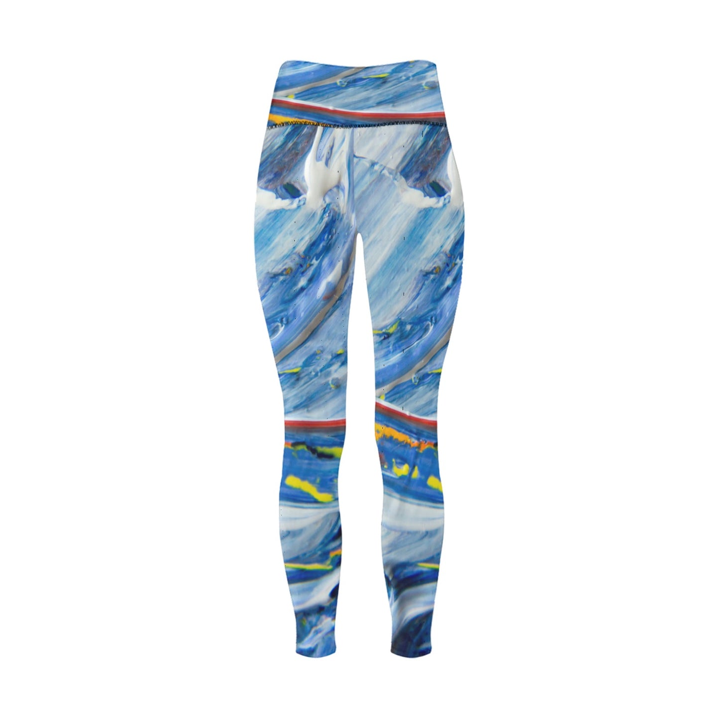 Blue Mural Women's High-Waisted Leggings