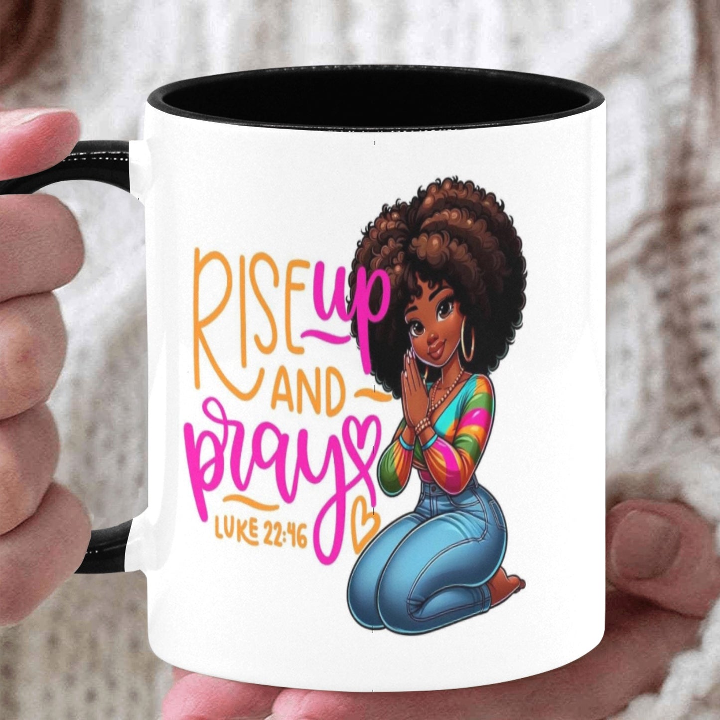 Rise Up & Pray Custom Inner Color Mug (11oz)