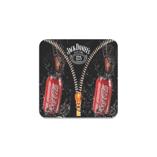 Cola & Jack Daniels Square Coaster