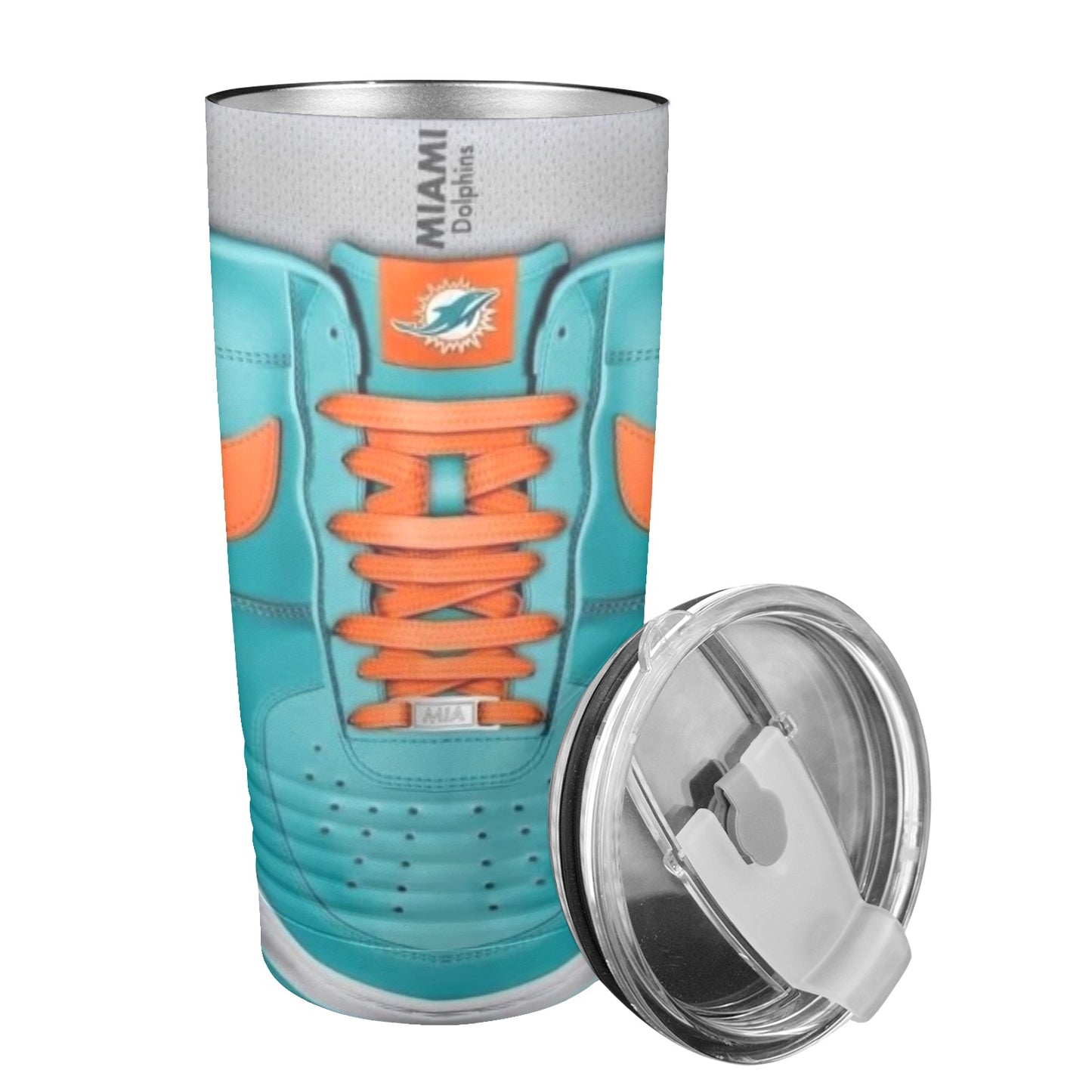 Miami Dolphins Sneakers 20oz Insulated Stainless Steel Mobile Tumbler