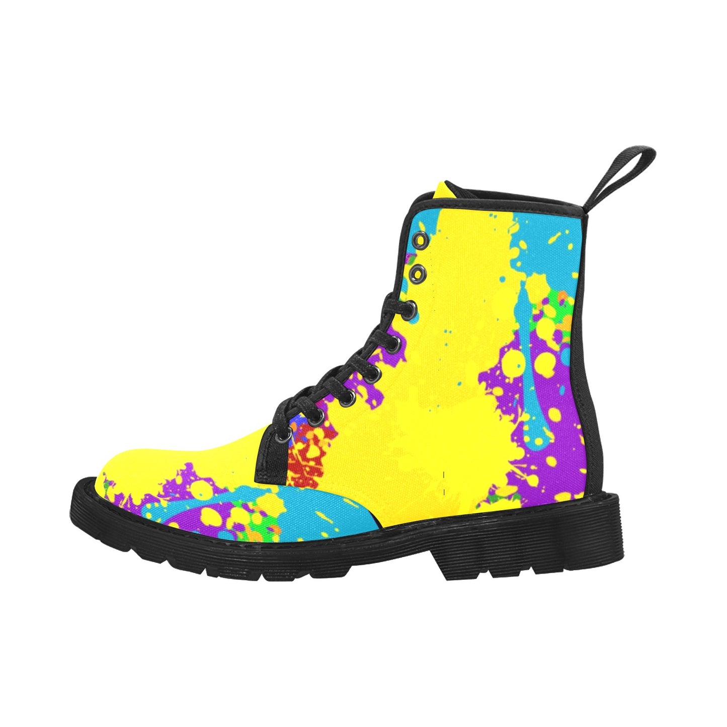 Yellow Splatter Martin Boots-Men (Black)