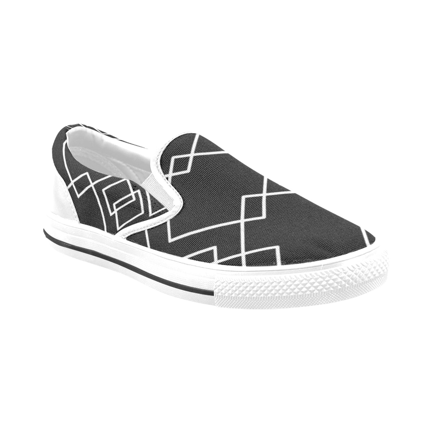 Black Squared Women's Slip-on Shoes