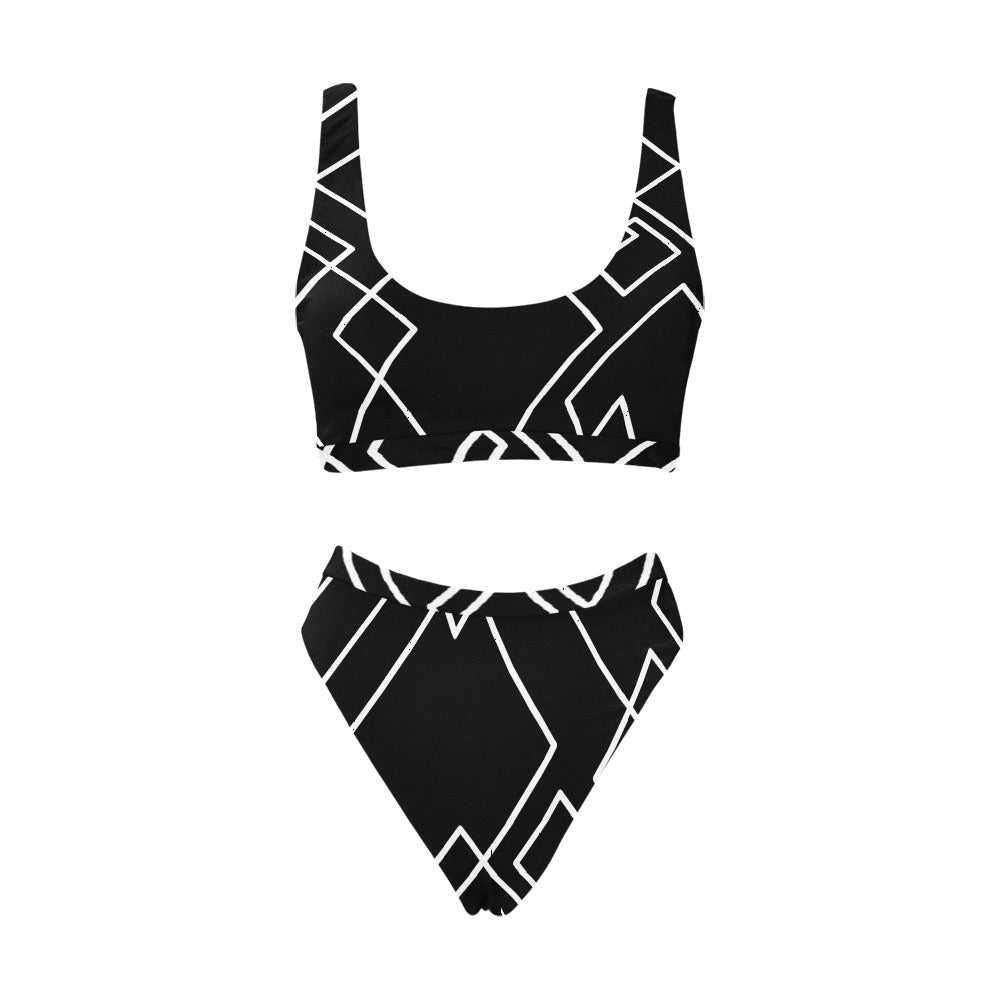 Black Squared Sport Swimsuit