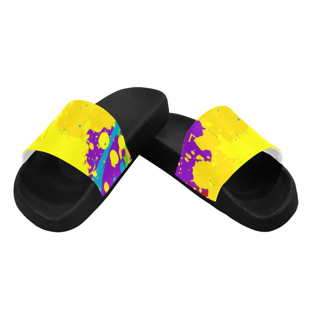 Yellow Splatter Women's Slides