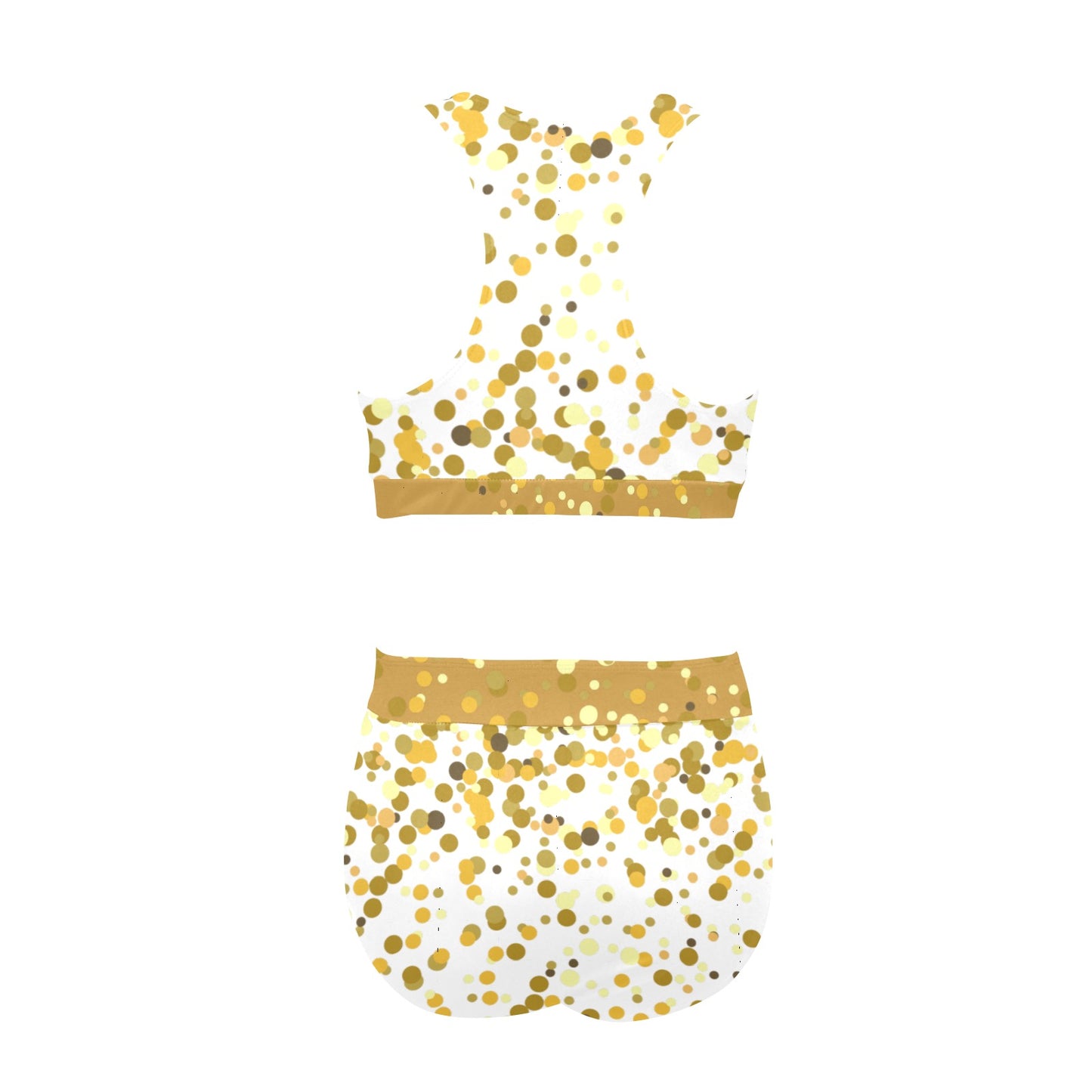 Gold Confetti Crop Bikini Swimsuit