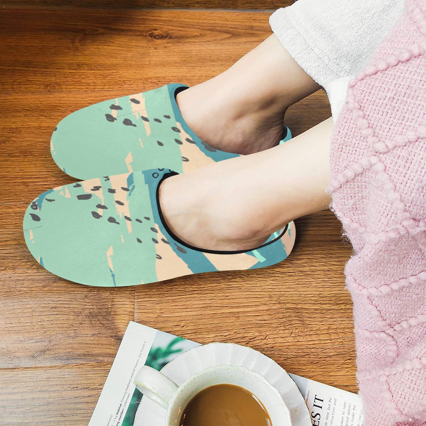 Beige and True Women's Non-Slip Cotton Slippers