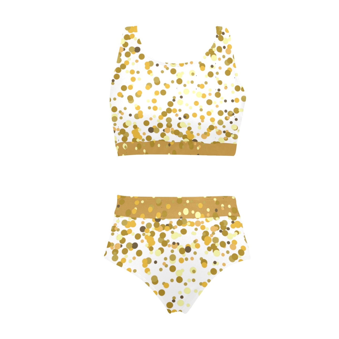 Gold Confetti Crop Bikini Swimsuit