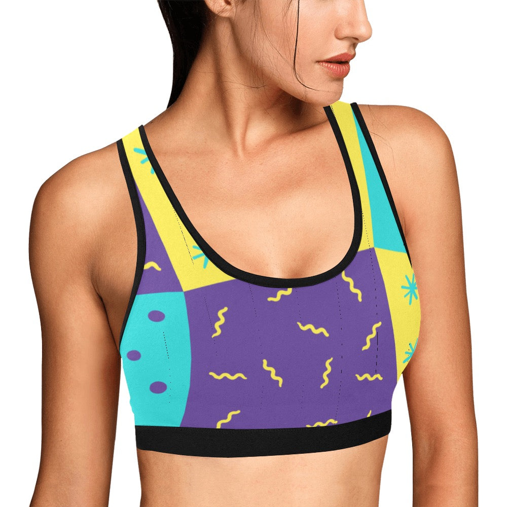 Purple Party Women's Sports Bra