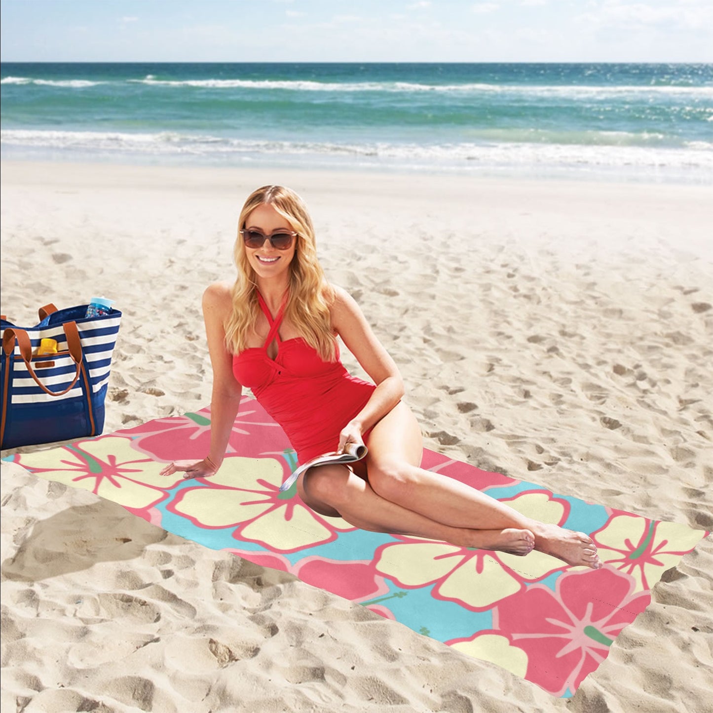 Hawaiian Tropics Beach Towel 32"x 71"