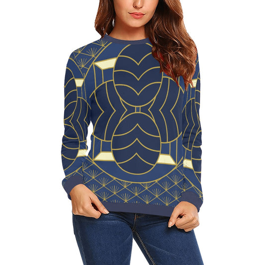 Navy cut Crewneck Sweatshirt for Women