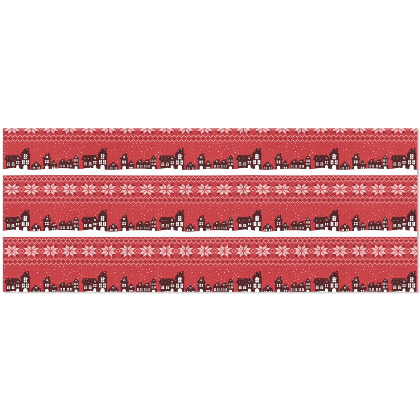 Red Building Christmas Gift Wrapping Paper 58"x 23" (3 Rolls)