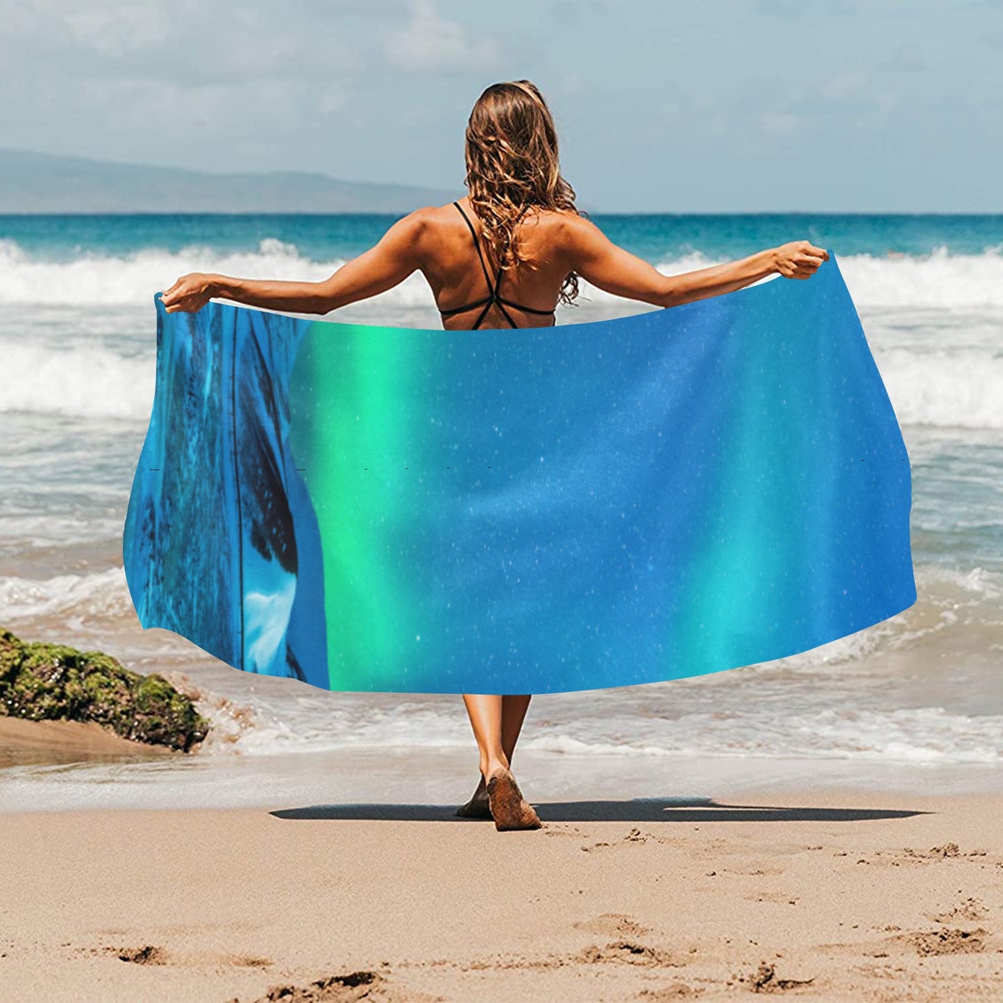 Blue Eclipse Beach Towel 32"x 71"