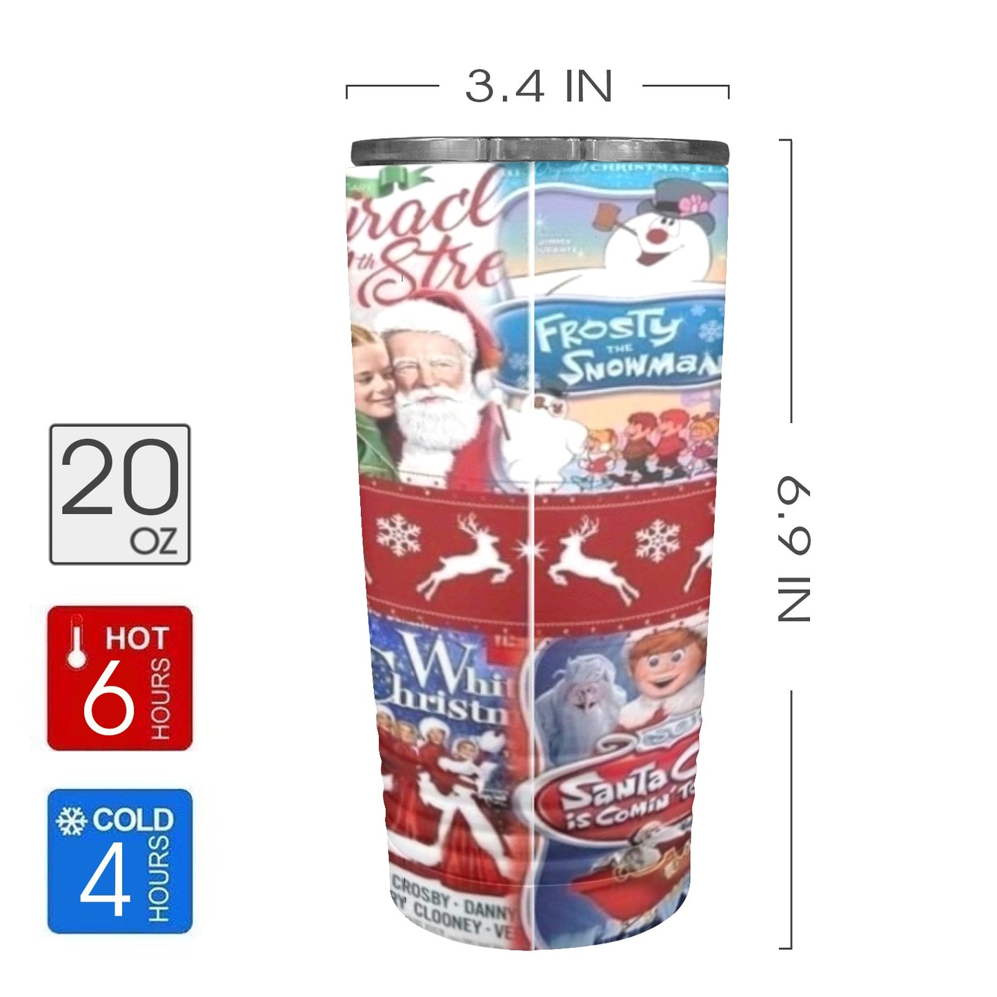 Winter Movies Christmas 20oz Insulated Stainless Steel Mobile Tumbler